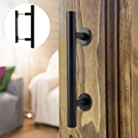 Tirador de la puerta de granero de acero al carbono para trabajo pesado Juego de herrajes en la puerta negra con…